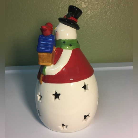 Ceramic Lightup Christmas Snowman - Picture 6 of 12